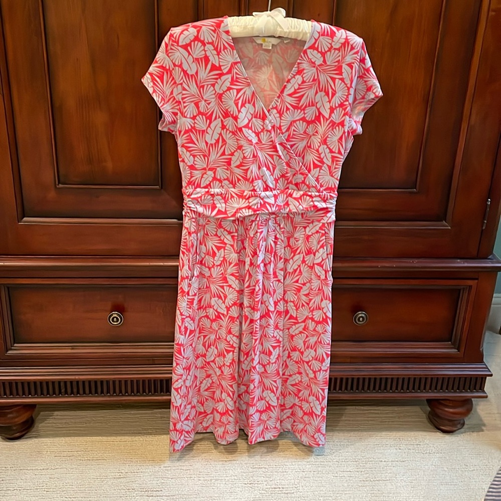 NWOT Boden Faux Wrap Viscose Summer Dress in Tropical Print Size 8
